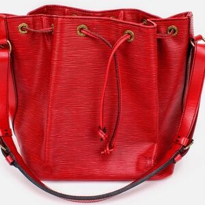 Louis Vuitton Petit Noé Red Épi Leather Drawstring Bucket Bag #H193559-2